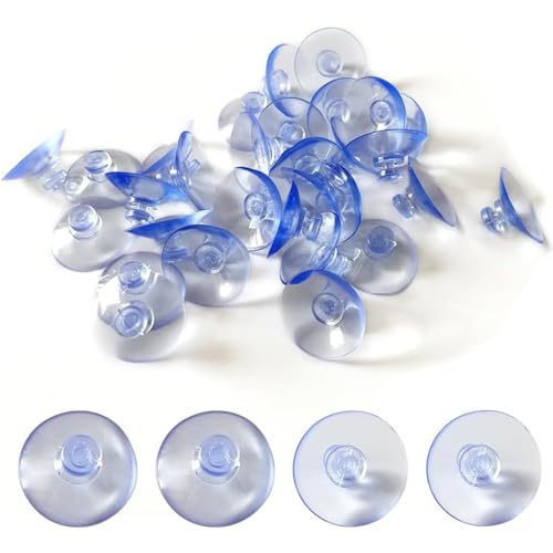 20 Pcs de 30mm Ventosa Transparente, Ventosas de Doble Cara Para Cristales,Ventosas Para Cristal,Ventosa Acuario, Ventosa de Plástico 30m,Ventosa Para Cristal,Ventosa Para Mesa de Cristal