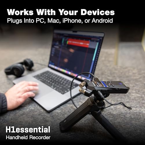 Image of Zoom H1 Essential Handheld Recorder for Musicians, Podcasters & Filmmakers with Stereo Microphones, 32-Bit Float, USB Microphone Mode