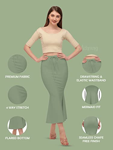 Image of Mehrang Stretchable Saree Shapewear Petticoat for Women, Cotton Blended,Petticoat,Skirts for Women,Shape Wear Dress for Saree