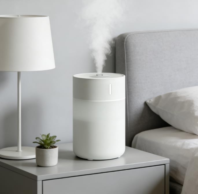 Miniatura 2 de Humidificador de escritorio con niebla fría, diseño compacto, color blanco