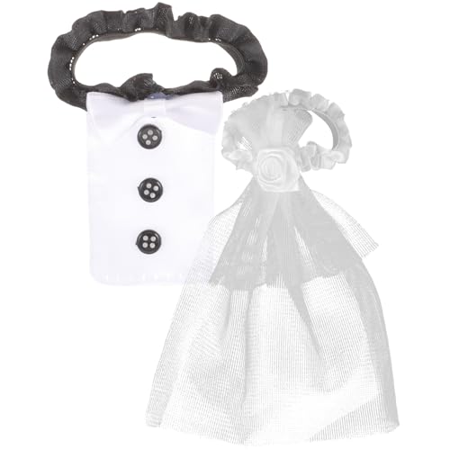 MOBUTOFU Fundas Reutilizables para Copas de Vino Diseño de Novios, Accesorios para Vino de Tela, Ideales para Bodas y Fotos de Boda