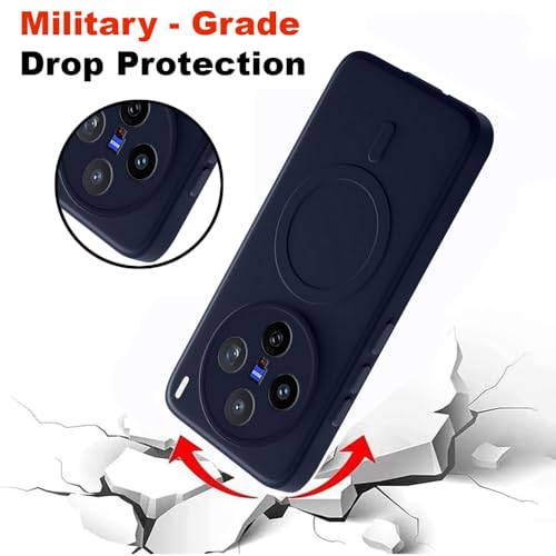Image of Back Cover Vivo X200T 5G /X200s 5G | MagFit Ring Design (Non-Magnetic) | Shockproof Case | Anti-Slip Grip | Raised Camera Edges | Slim Protective Case for Vivo X200T 5G / X200s 5G (Steel Blue)