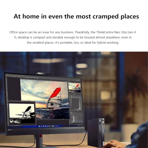 Image of Lenovo ThinkCentre neo Mini PC, 16GB RAM, 1TB SSD, Win11 Pro, Black | Intel Core i5-13420H, Dual 4K Monitor Support via HDMI, DisplayPort & USB-C, w / wired Keyboard & Mouse + 64GB USB Flash Drive