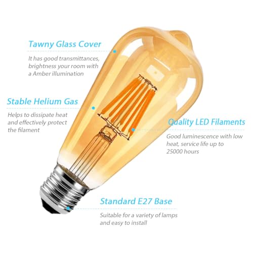 E27 Decorative LED Filament Edison Screw Bulbs - Image 3