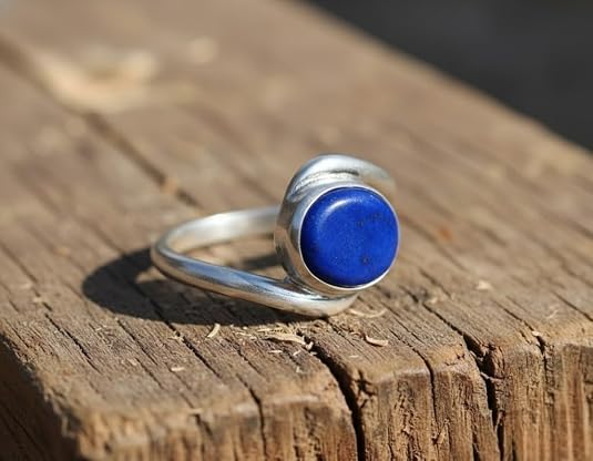 Image of 55Carat Choose Your Color Natural Gemstone Silver Statement Rings for Gift Corssover Style Size 5 to 12
