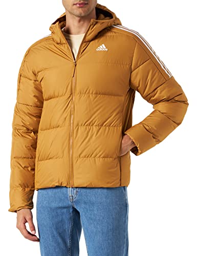 adidas Hombre Essentials Midweight Hooded Chaqueta de plumón, Mesa / White, XXL