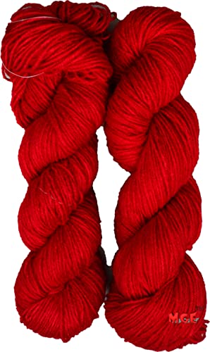 Image of M.G ENTERPRISE Brilon Candy Red (400 gm) Wool Hank Hand Knitting Wool /Art Craft Soft Fingering Crochet Hook Yarn, Needle Knitting Yarn Thread dye BB