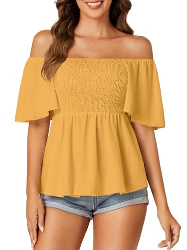 Image of LYANER Women's Square Neck Cute Peplum Top