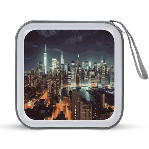 Boîtier CD 40 compartiments rigide en plastique zippé New York One Size