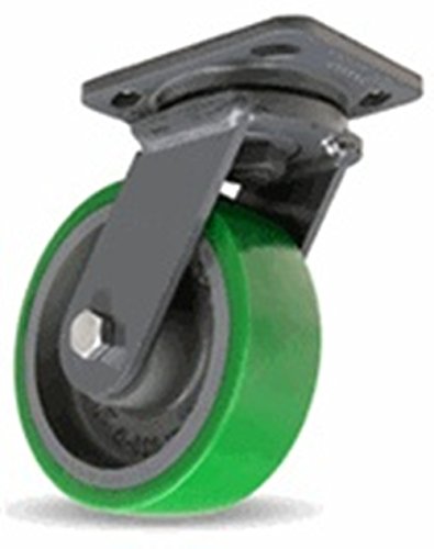 6" x 2" Hamilton (S-WH-6DB) Swivel Plate Caster, Duralast on Cast Iron Wheel
