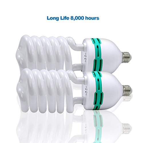 Julius Studio [2 Pack] 105W Cfl, Compact Fluorescent Light Bulb Full Spectrum, 400 Watt Equivalent, 6500K Pure White Balance Daylight For Multi Purpose Lighting, Jsag328 #TOP1