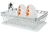 Jennifer Collection Dish Rack with Cup and Tray, Chrome Pave Diamond Design