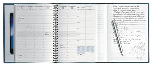 Exacompta Agenda tryptique semainier avec spirales All in One EasyTime Horizon 20S 15 x 21 cm Canard 2027 - vue 6