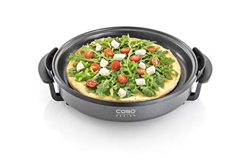 CASO Poêle à frire professionnelle - Poêle électrique multi-usages pour pizzas, hamburgers, légumes, etc. jusqu'à env. 240 °C, maintien au chaud, 1500 watts, hauteur extérieure 16 cm, câble: 110 cm – Image 3