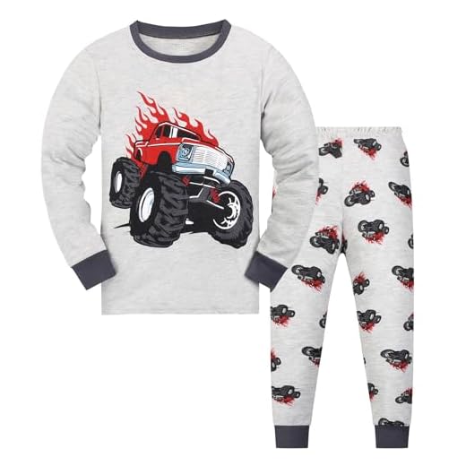 Codkkre Pijamas para niños Coche Manga Larga Algodón Invierno Navidad Ropa de Dormir 4 años