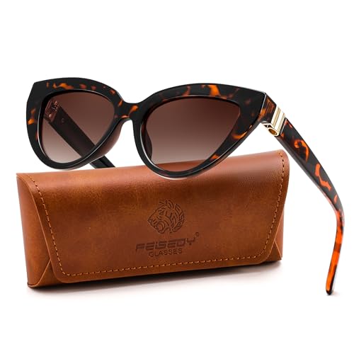 FEISEDY Cat eye Sunglasses with Polarized and UV400 Protection for Women Retro Stylish for Driving Fishing and Party B0428