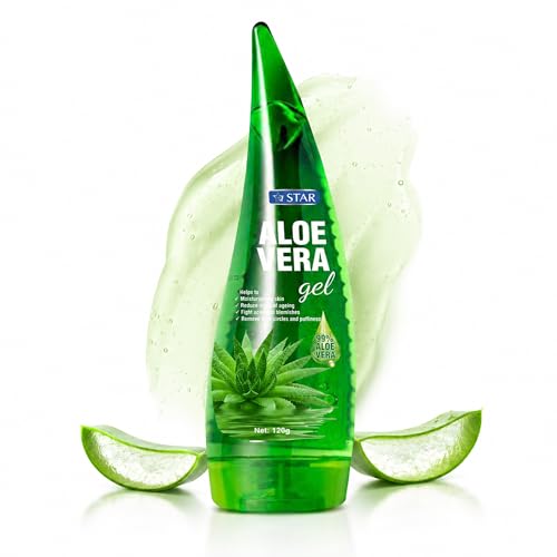 SZ Star Aloe Vera Gel 99% Pure 120g - Soothes Sunburns Hydrates Skin & Hair Lightweight Moisturizer Post-Shave Gel Natural Skin Care Fast Absorbing