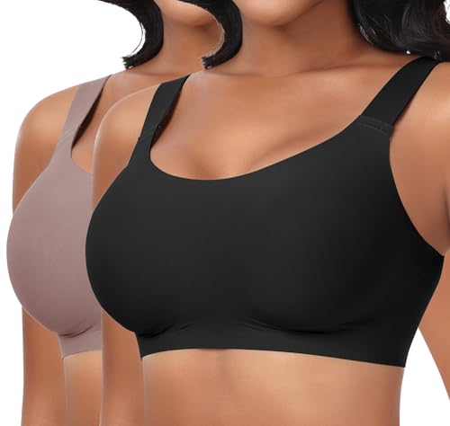 Image of Ganado Jelly Bras for Women No Underwire Wireless Seamless Push Up Bra Full Coverage Tshirt Bras Supportive Padded Bra