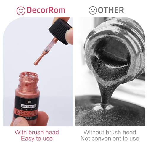 Edible Glitter Paint - 2 fl.oz Metallic Cake Decorating for Baking, Cupcakes, Candy - Food Grade Shimmer Art Liquid Luster Dust for DIY Cookie, Fondant (Black)