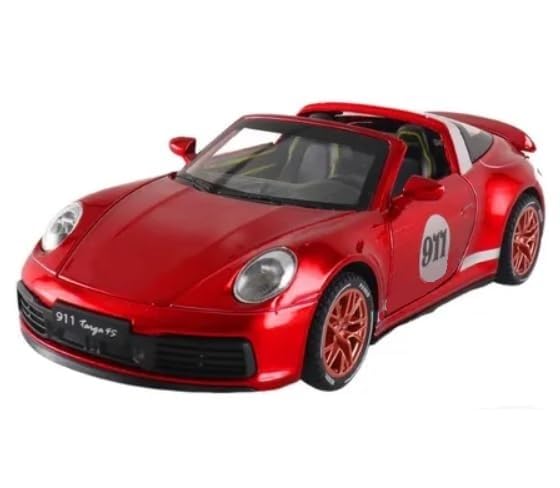 Image of Kiddie Galaxia Porsche 911 Targa 4S Toy Car 1:32 Exclusive Alloy Metal Pull Back Die-Cast Model Car with Openable Doors & Light, Music for Boys Kids