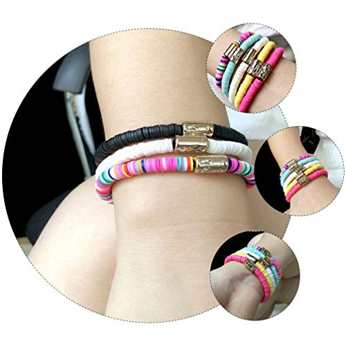 Happyyami 10 STKS Polymeer Klei Armband Heishi Armbanden Puka Shell Armbanden Boheemse Gelaagde Clam Chip Surfer… - Image 8