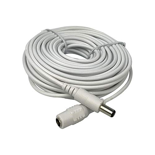 Vanxse CCTV Dc 12v Power Extension Cable 10m(30ft) 2.1x5.5mm for CCTV Security Cameras IP Camera Dvr Standalone in White Color-WPC10M