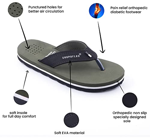 Image of SHOPOFLUX Ortho First Slippers for Men | Orthopaedic Doctor Chappal Flip-Flop Footwear for Boys Heel Pain Daily Use and House Slipper