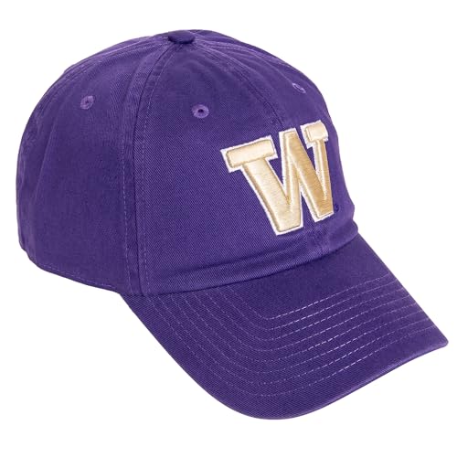 Desert Cactus University of Washington Baseball Hat U of W UW Huskies Husky Brimmed Embroidered Hats Cap Adjustable Cloth Strap Adult (Style A1) Purple