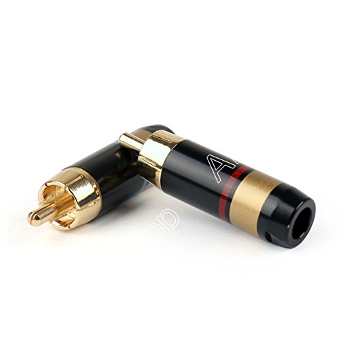 20PCS Copper RCA Plug Audio Cable Male Connector Adapter Connector Soldering Phono Male for 6.6mm Cable