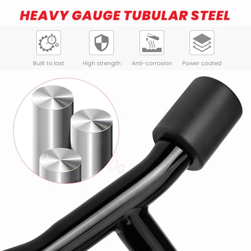 Image of 2023-2026 Street Glide Road Glide Saddlebag Guard Crash Bar Compatible with Harley Davidson Touring FLTRX FLTRXL FLHX FLHXU FLHXL FLTRXSE FLHXSE FLTRXSTSE Black Tip-Over Bar with Support Rails