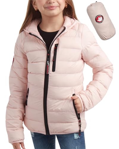 CANADA WEATHER GEAR Girls Puffer Jacket - Lightweight Packable Bubble Coat Water Resistant Outerwear Jackets for Girls (7-16)