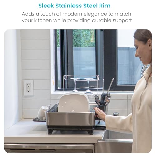 Image of Home Zone Living Dish Drying Rack for Kitchen Counter