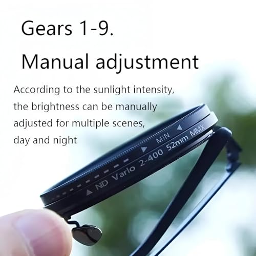 Adjustable Tint Sunglasses - Polarized ND Filter with 1-9 Gear Control, Round Anti-Glare UV Protection Eyewear3