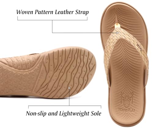 KuaiLu Womens Flip Flops Ladies Yoga Mat Comfortable Walking Thong Sandals With Plantar Fasciitis Arch Support Slip On Indoor Outdoor For Summer - Image 4