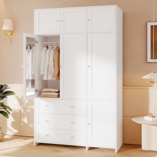 VOWNER 87" Armoire with Overhead Cabinets