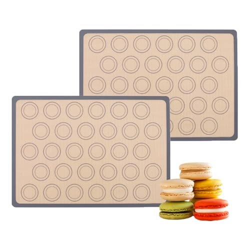 deegbbyi 2 Pièces Tapis de Cuisson, Cuisson pour Macarons, Reutilisable Tapis de Cooking Silicone, Carpet de Cooking Antiadhésif, Facile à Nettoyer, pour...