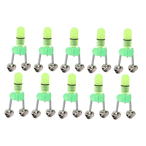 HOLIDYOYO 10Pcs LED Fishing Alert Bells High Sensitivity Fishing Rod Accessory for Night Fishing Bright Alarm for Easy Fish Bite Detection