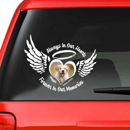 in Memory Dog Personalized Decal. Loss of Loved One Dog Sticker. in Memory of Dog Custom Portraits. Custom Memory Dog Sticker: Always in Our Heart, L