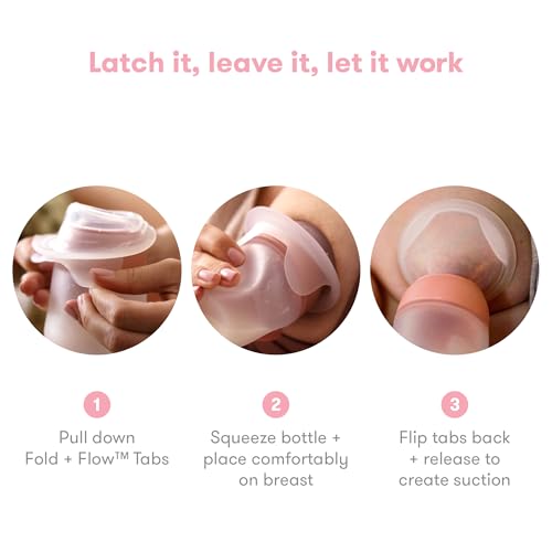 Image of FridaMom Silicone Suction Breast Pump, Hands-Free Milk Collector, Portable | Portable Breast Milk Catcher with Soft Silicone and Fold & Flow Tabs for Easy, Mess-Free Use