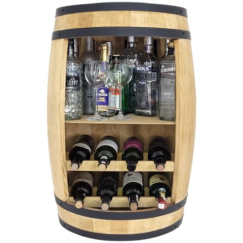 Deko Fass Bar Weinregal aus Holz Tisch 80cm Weinfass Stehtisch. Hausbar...