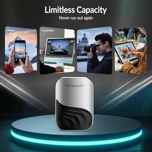 Image of GiGimundo 2TB Magnetic Portable SSD, External SSD Up to 2000MB /s with USB-C 3.2 Gen 2x2, 4K ProRes HDR Record and Store, External Solid State Drives Compatible with iPhone 17 /16 /15 Pro Max, Tablet