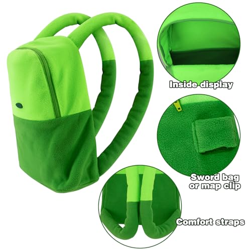 DAZCOS Green Backpack Anime Character Cartoon Unisex Cosplay Costume Accessories Bag for Adult Everday Use Halloween Party (Green)3