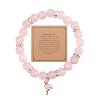 Mikovivi Flamingo Bracelet, Stone Beaded Bracelets with Flamingo Pendants Trendy Flamingo Jewelry Bracelet Gemstone Bracelet Jewelry Gift for Woman