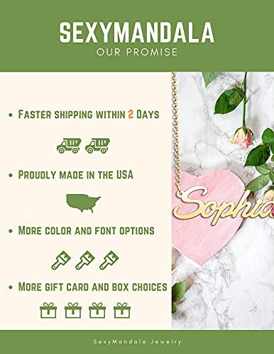 SexyMandala Name Necklace Personalized Gold Custom Name Plate Necklace Sterling Silver2