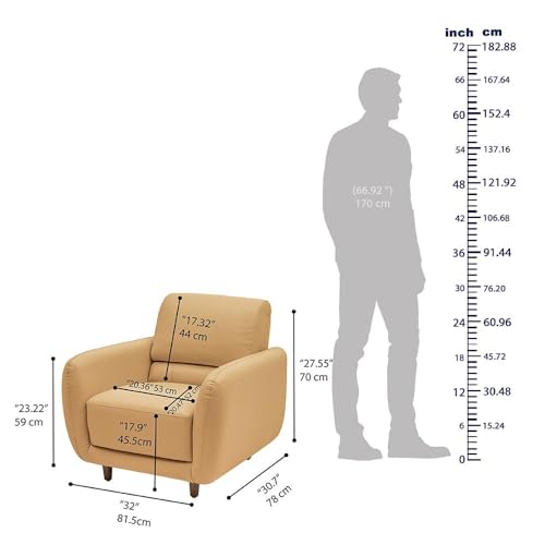 Image of Wakefit Sofa Set | 5 Year Warranty | Sofa 1 Seater, 1 Seater Sofa for Living Room, Wooden Sofa Set, Single Seater - Solomon(Robin : Ivory)