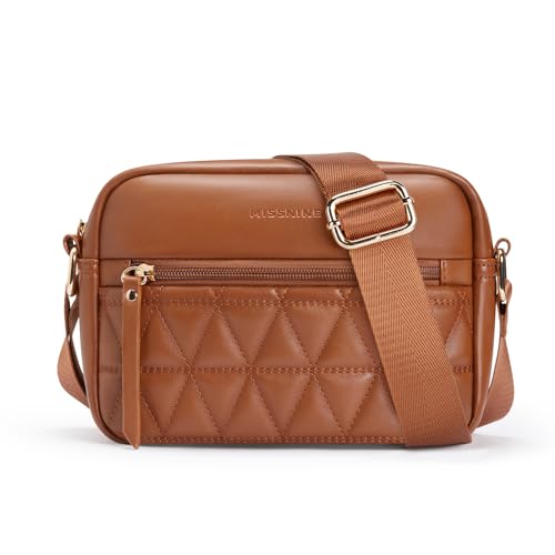 Image of Missnine Small Crossbody Purse Women Quilted Crossbody Bags Soft Leather Shoulder Handbags with Adjustable Strap