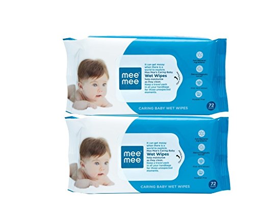 Mee Mee Caring Baby Wet Wipes, Aloe Vera (72 Pieces) Pack Of 2