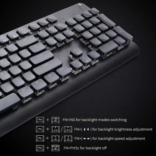 E-Yooso K600 Mechanical Gaming Keyboard 104 Keys Led Backlit Keyboard Crystal Keycap (Blue Switch) #TOP2