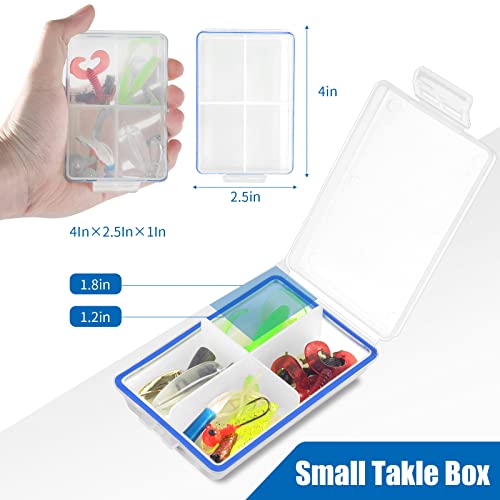 12 Pcs Mini Fishing Tackle Box Waterproof Small Tackle Box Organizer Small Fly Fishing Box Small Fishing Tackle Box Organizer With Dividers For Hook Flies Beads Crappie Lures 4In×2.5In×1In #TOP1