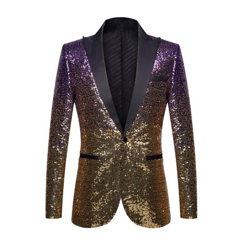 Veste à paillettes homme blazer disco coupe droite pour soirée